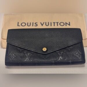 Louis Vuitton Empriente Noir Wallet with Gold Button